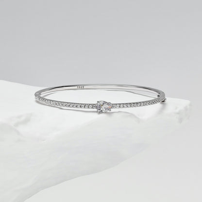 Cushion Solitaire Bangle Bracelet