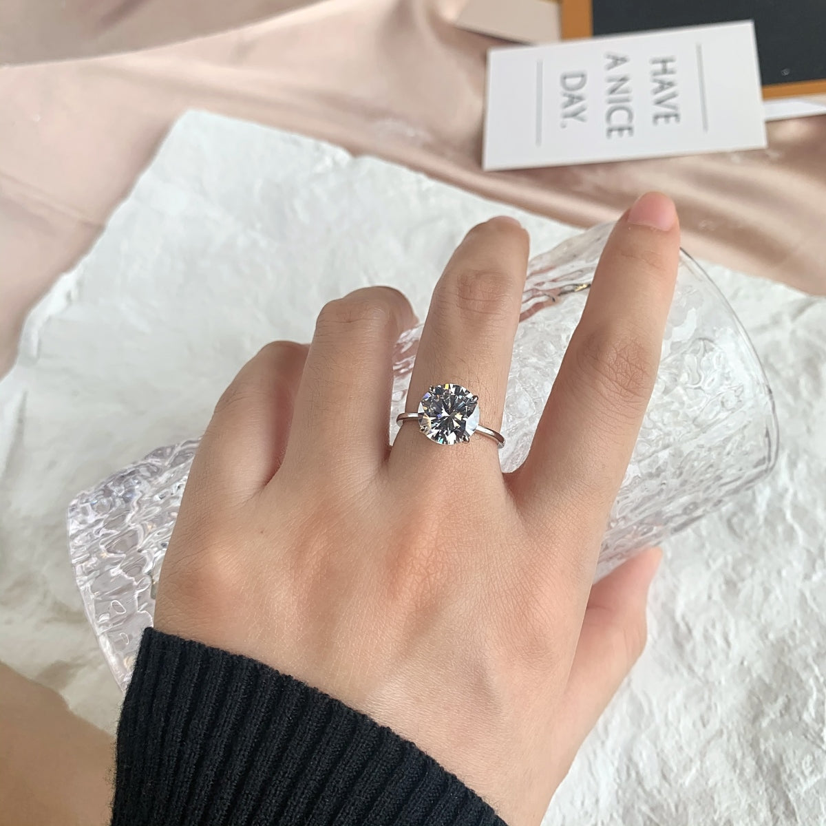 Solitaire Round-Cut Engagement Ring