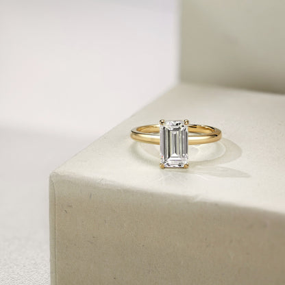 Emerald Cut Gold Ring