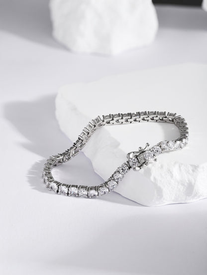 Classic Silver Tennis Bracelet