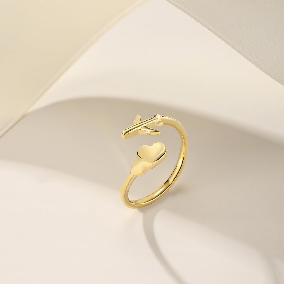 Gold-Tone Airplane Adjustable Ring