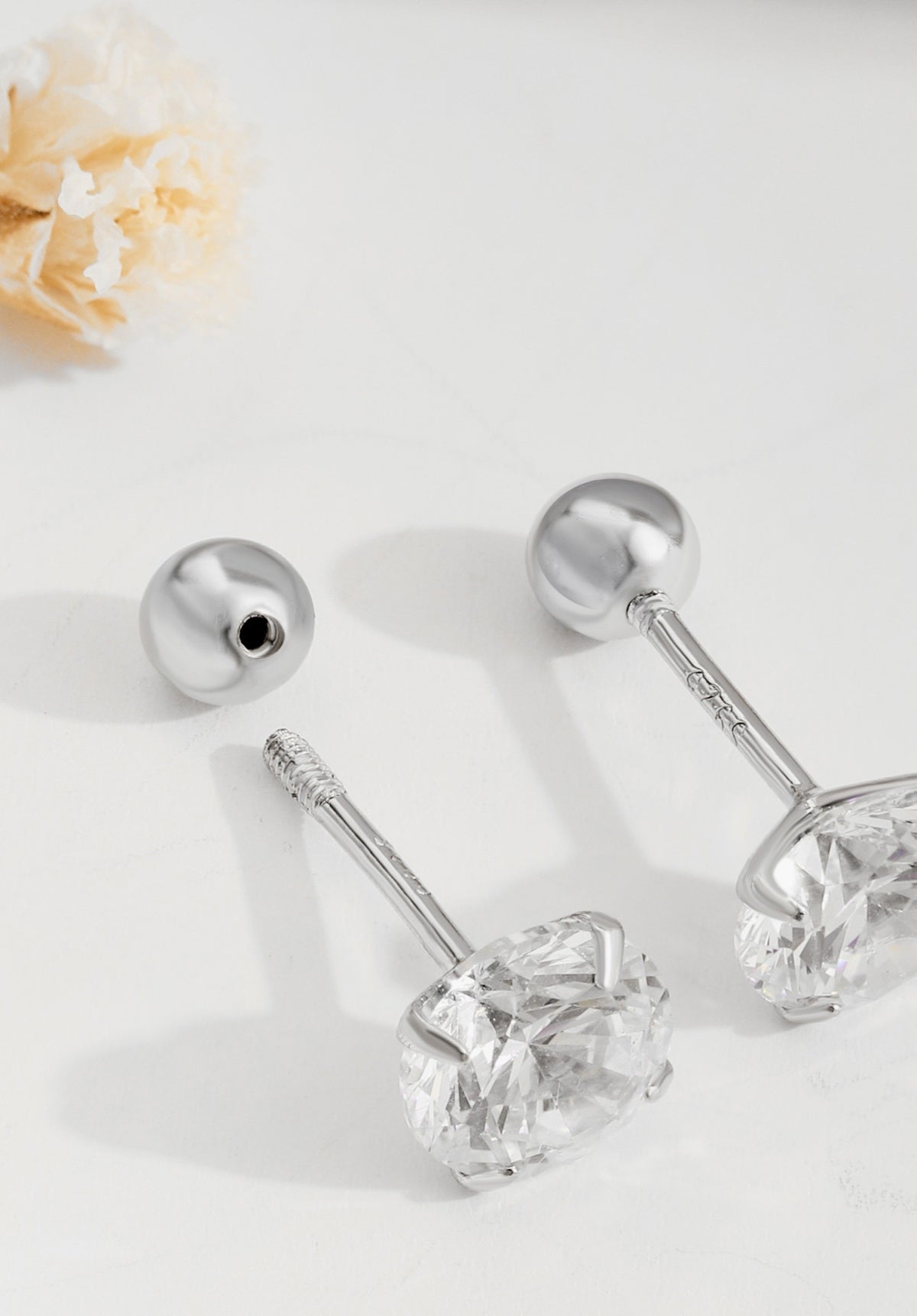 Crystal Stud Earrings with Interchangeable Backs 6mm