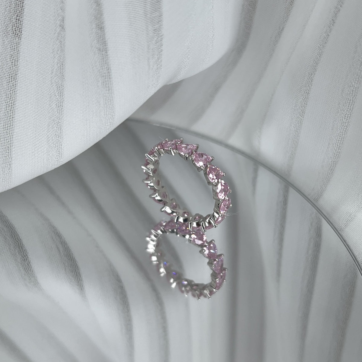 Pink Heart Eternity Ring