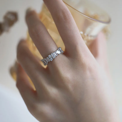 Baguette and Round-Cut Eternity Ring