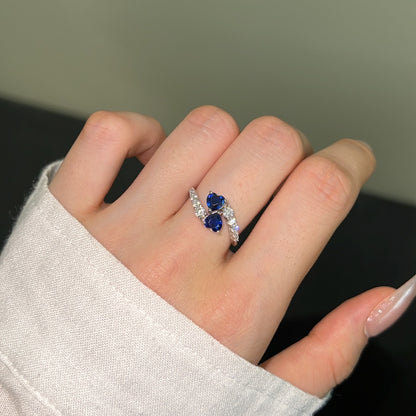 Blue Heart-shaped Gemstone Ring