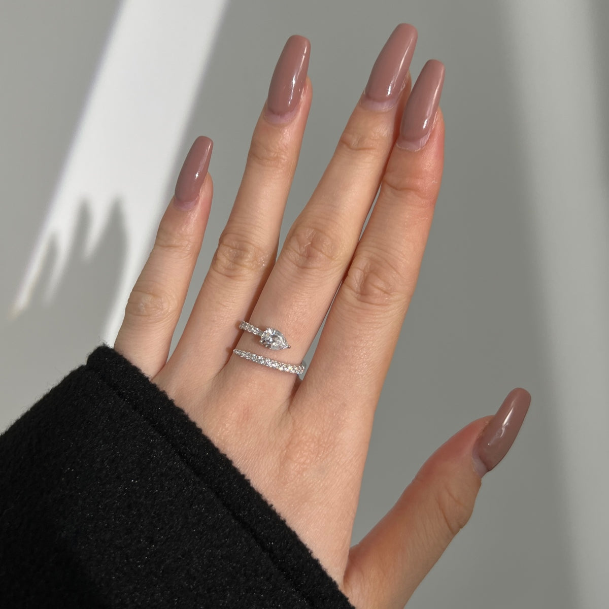 Pear-Cut Wrap Ring