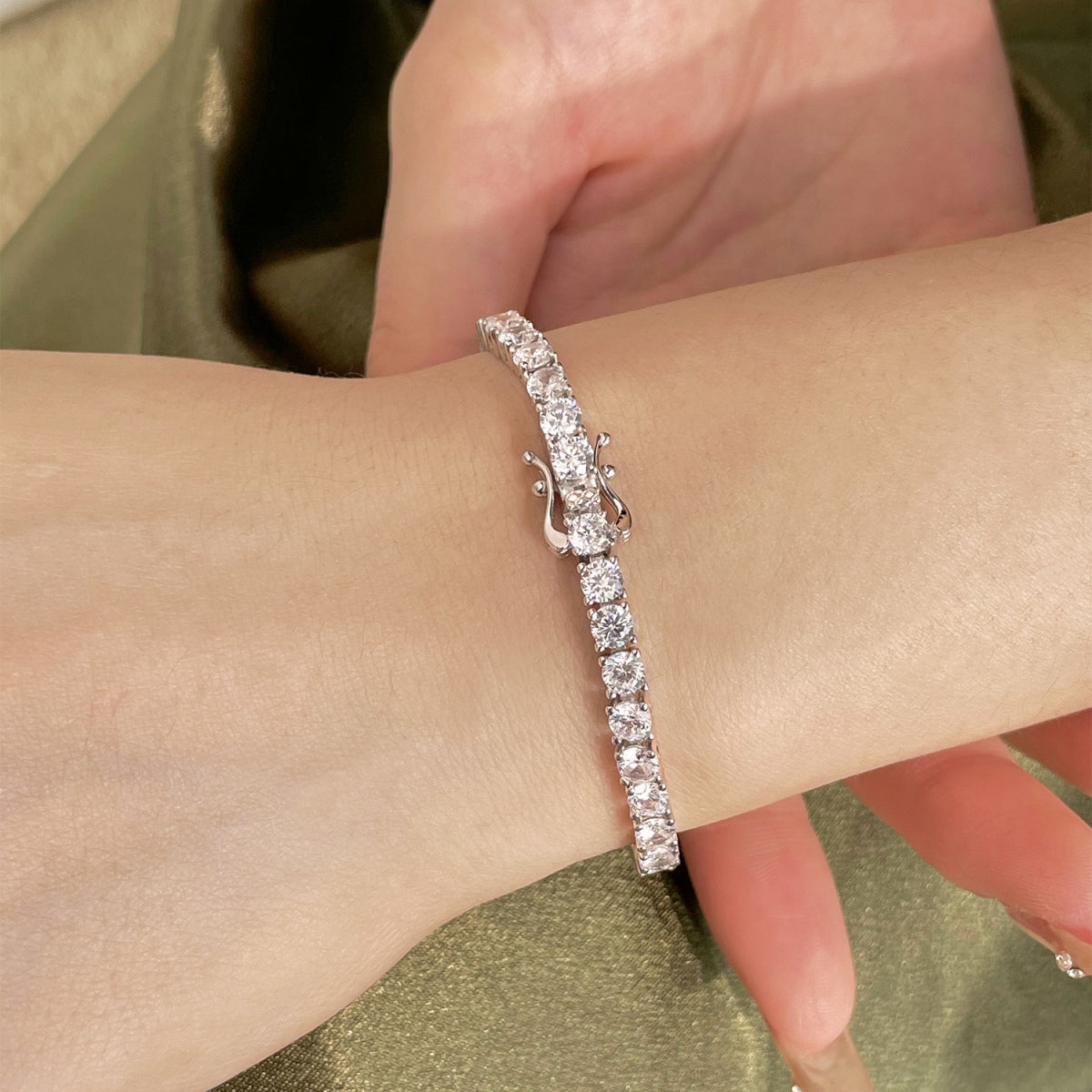 Classic Silver Tennis Bracelet