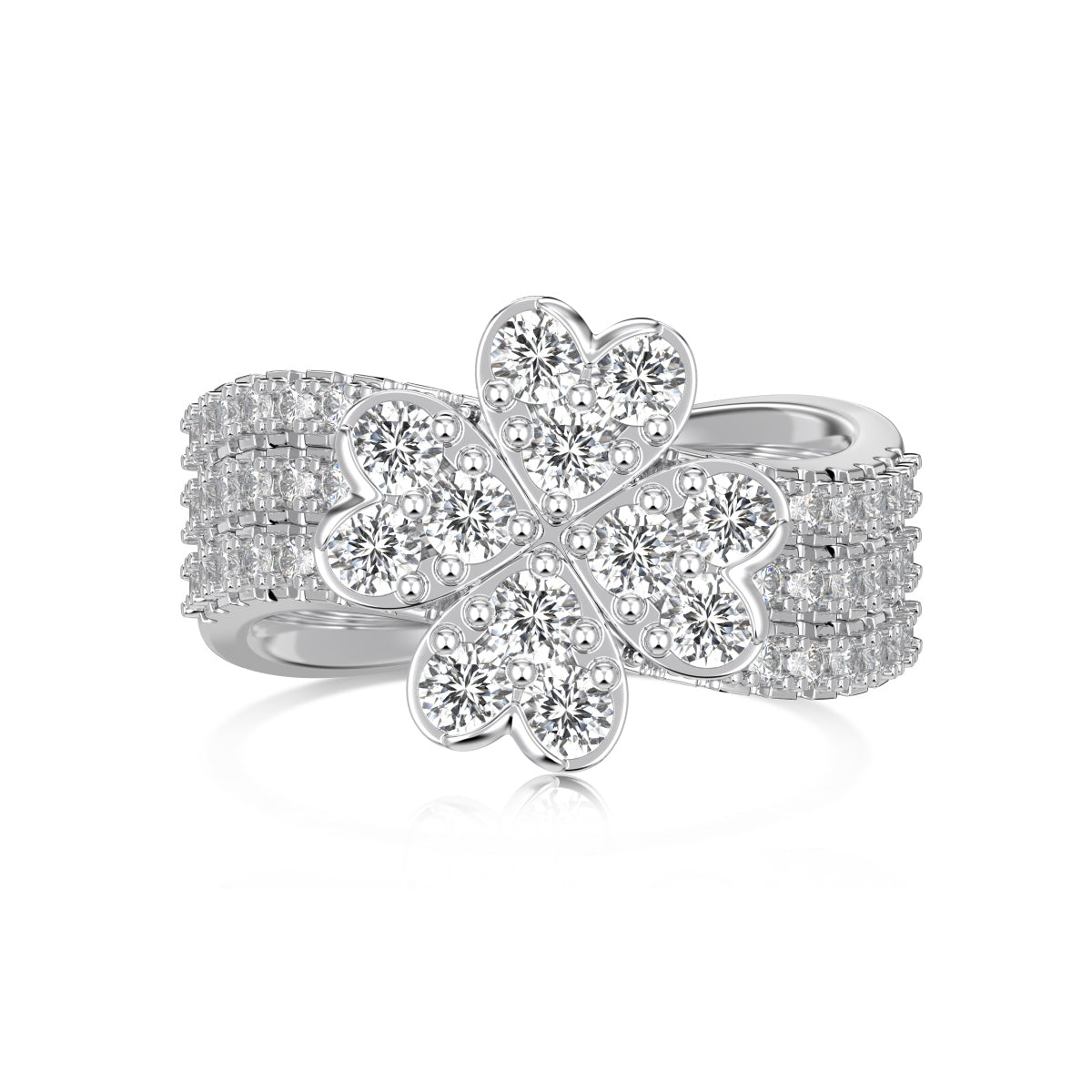 Floral Cluster Ring – Silver