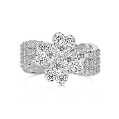 Floral Cluster Ring – Silver