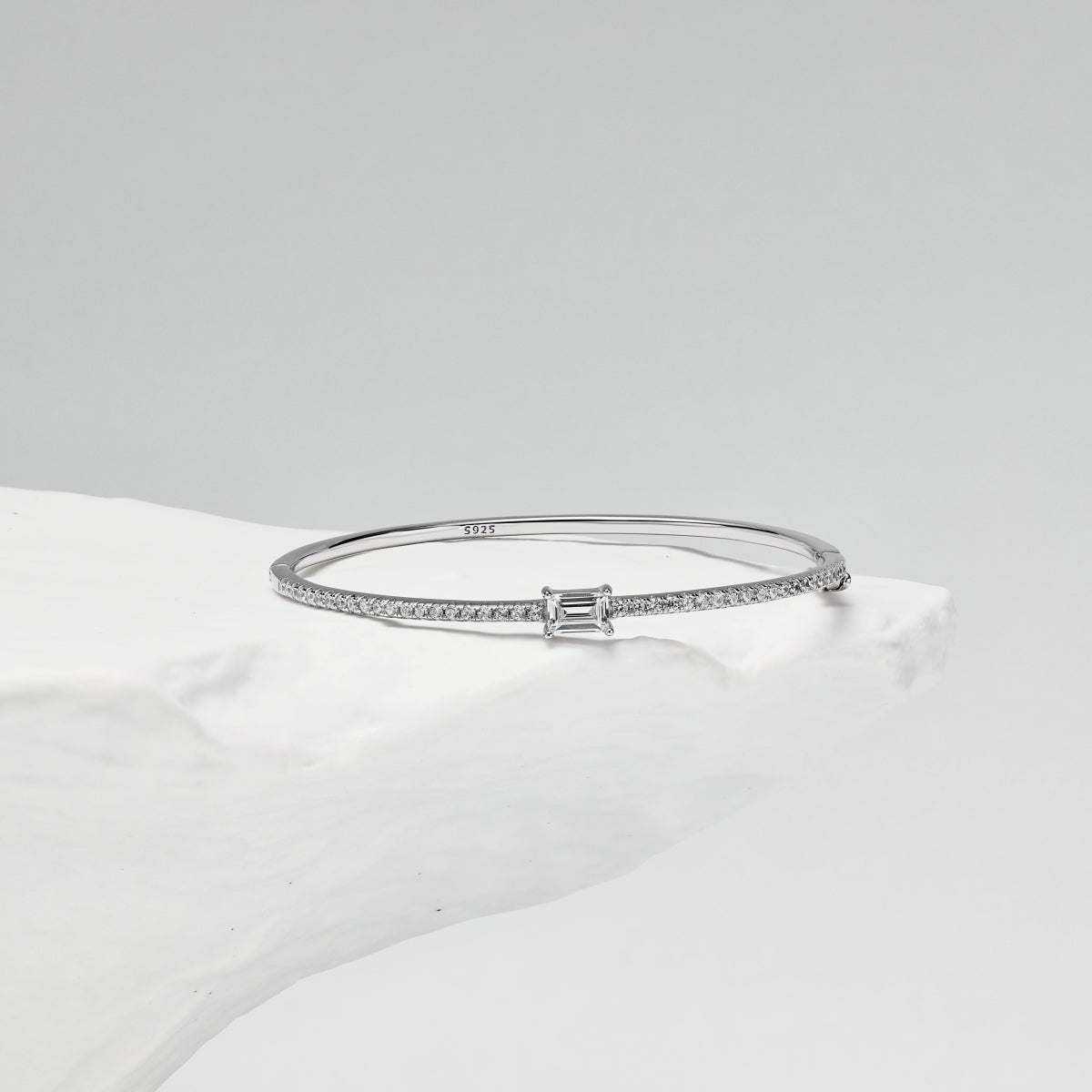 Emerald-Cut Solitaire Bangle Bracelet