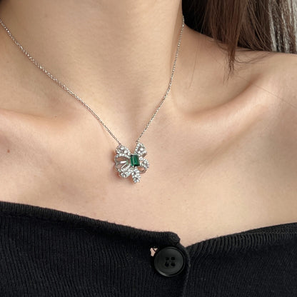 Emerald Bow Necklace