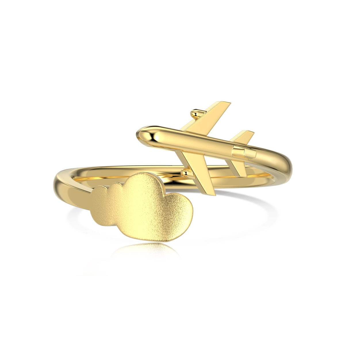 Gold-Tone Airplane Adjustable Ring