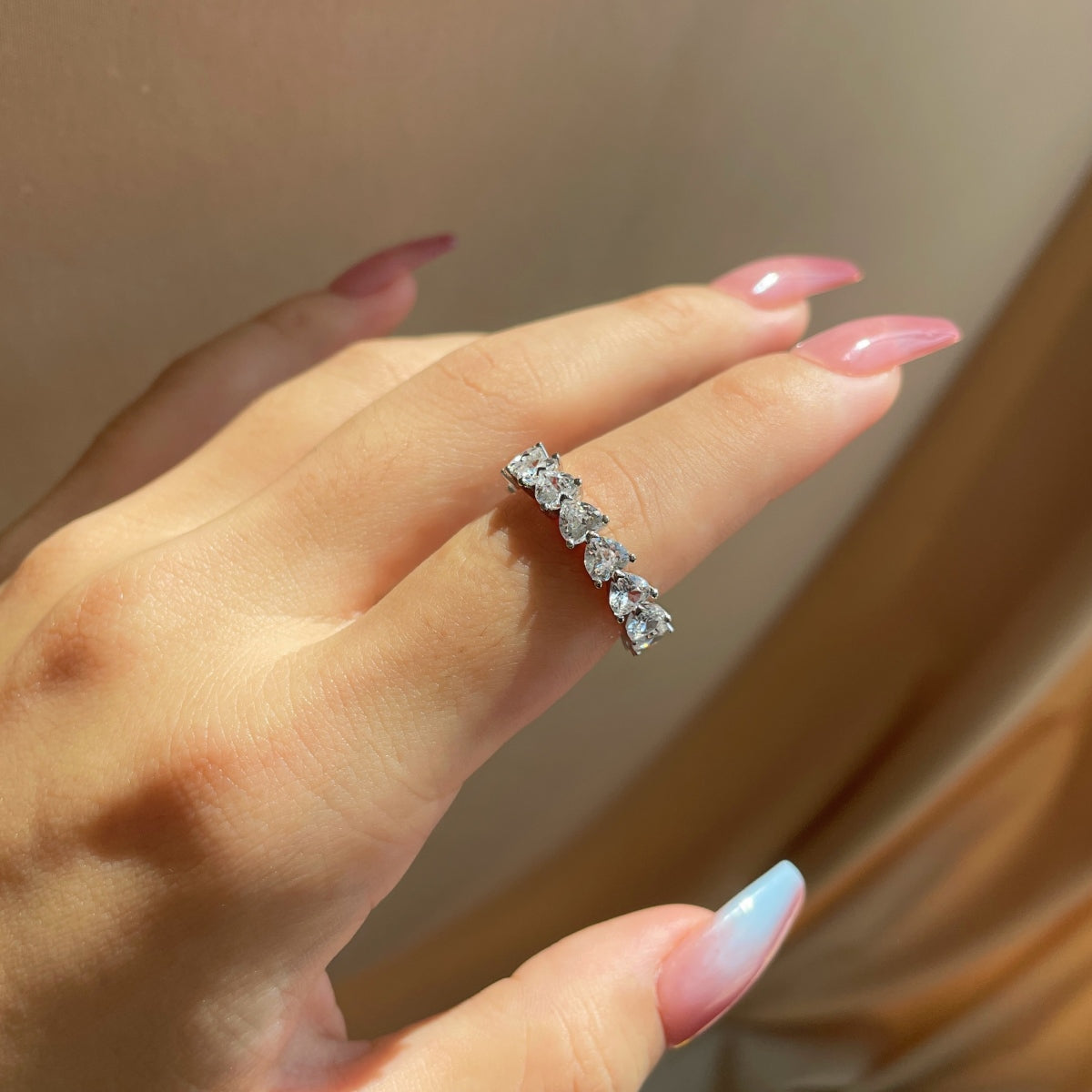 Clear Heart Eternity Ring