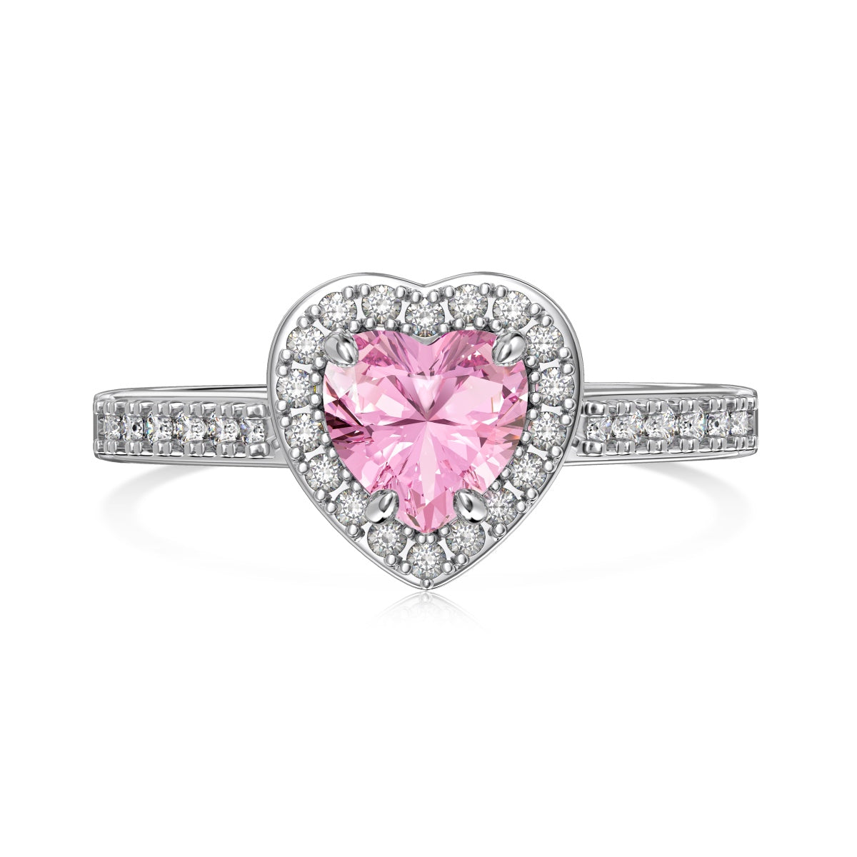 Pink Heart Halo Ring