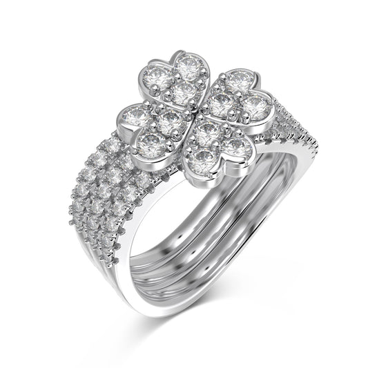 Floral Cluster Ring – Silver