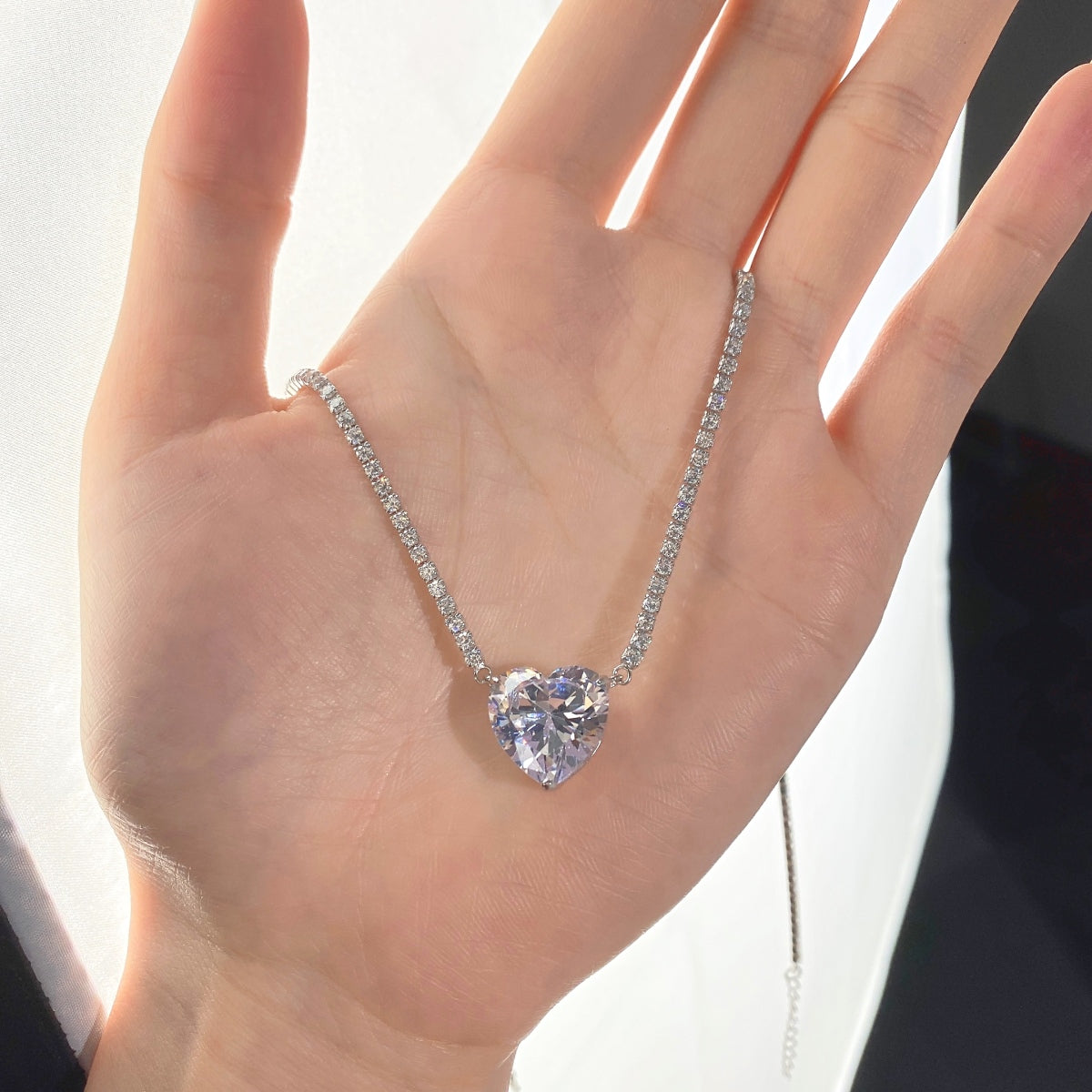 Heart-Cut Diamond Necklace