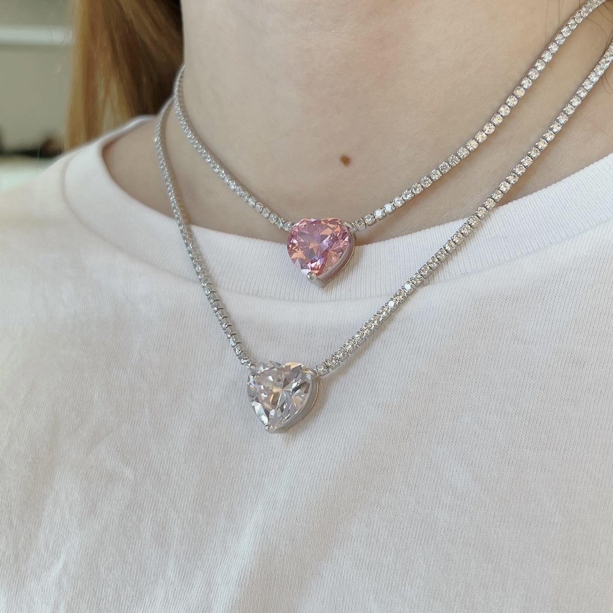 Heart-Cut Diamond Necklace