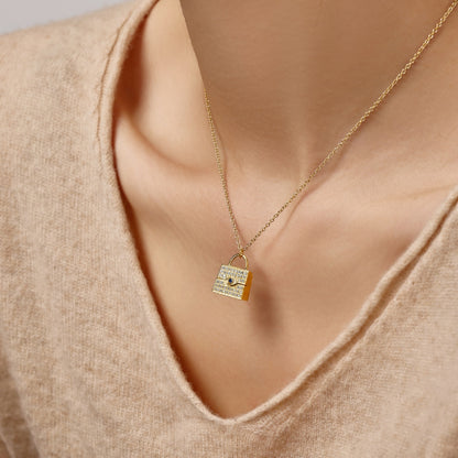 Golden Lock gemstone Necklace