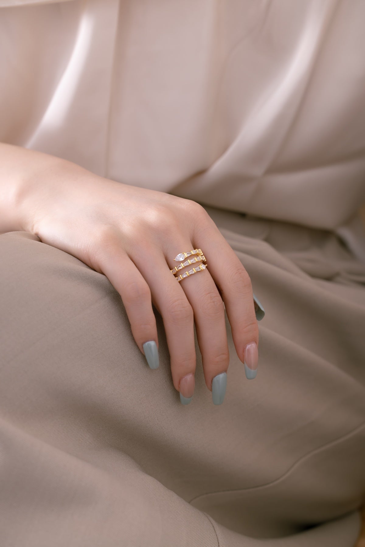 Gold Baguette-Cut Statement Ring