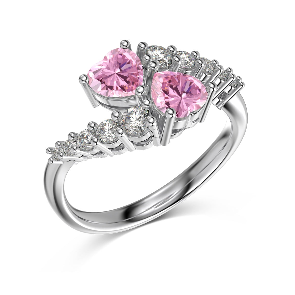 Pink Heart-shaped Gemstone Ring