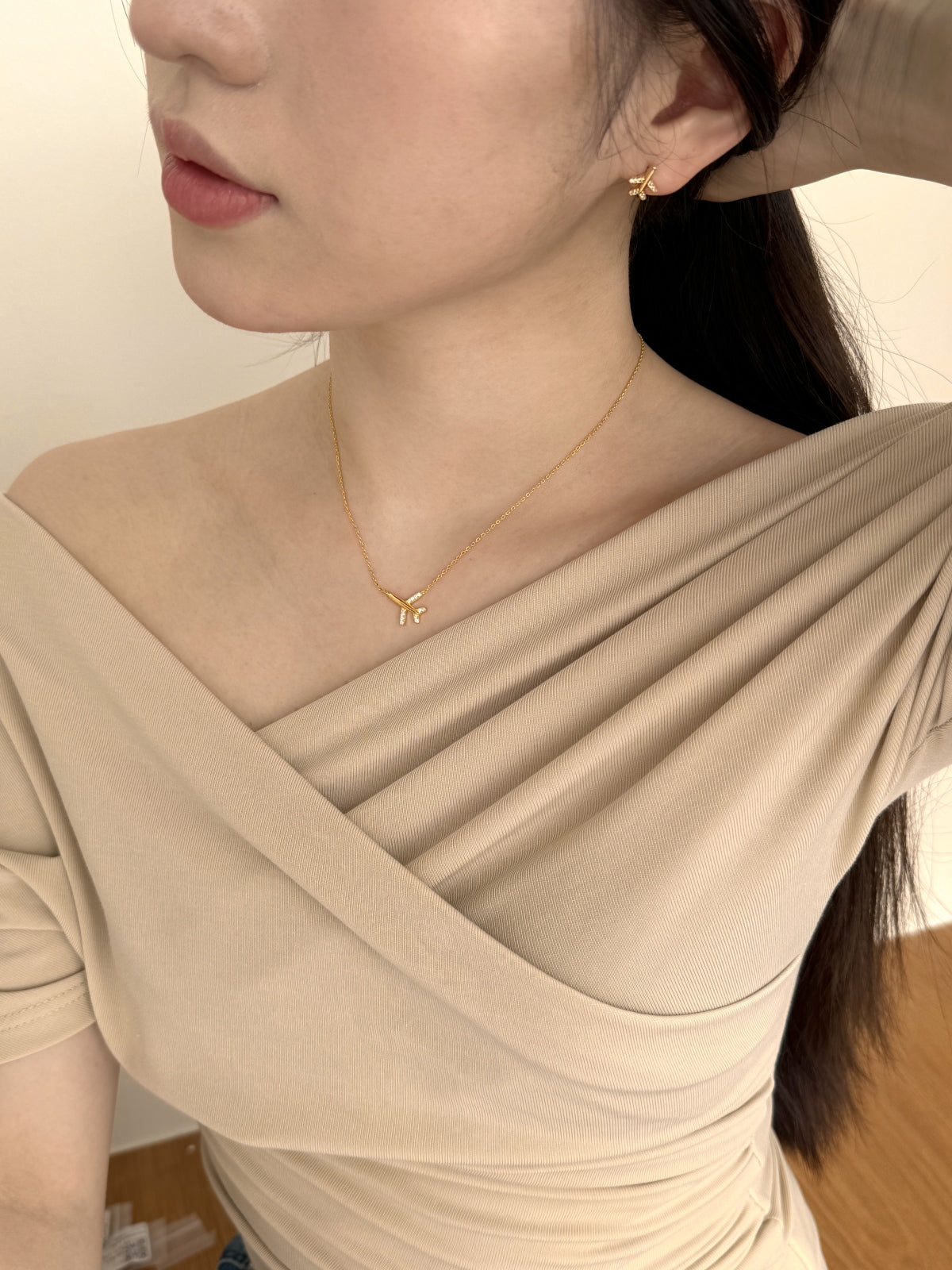 Golden Airplane Necklace