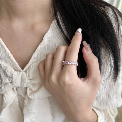 Pink Heart Eternity Ring