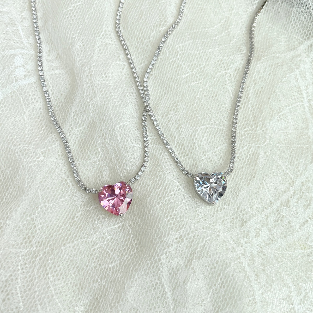 Heart-Cut Diamond Necklace