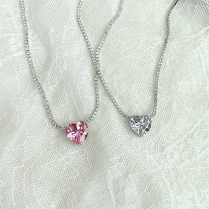 Heart-Cut Diamond Necklace