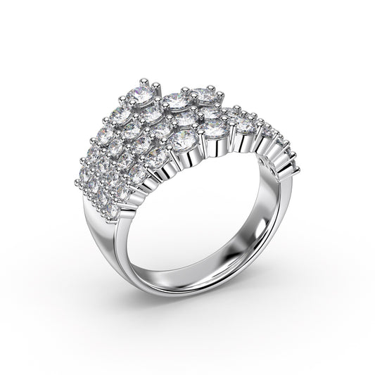 Multi-Row Diamond Ring