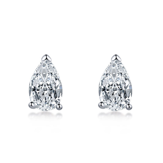 Pear-Shaped Solitaire Earrings