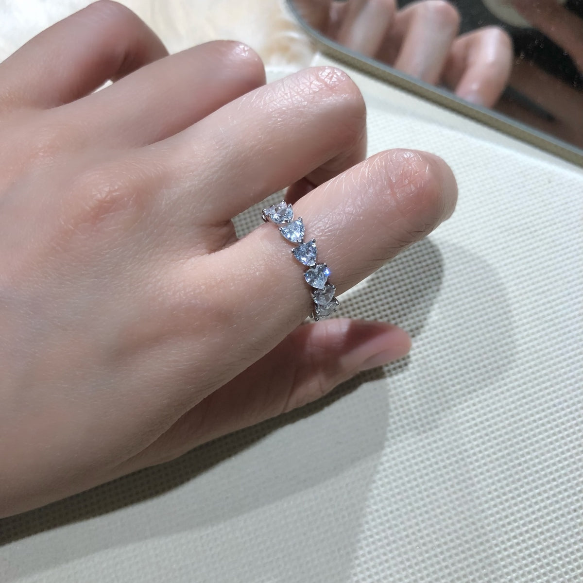 Clear Heart Eternity Ring