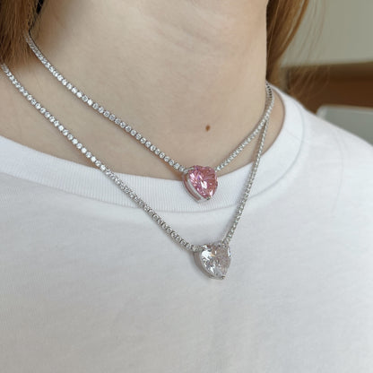 Heart-Cut Diamond Necklace