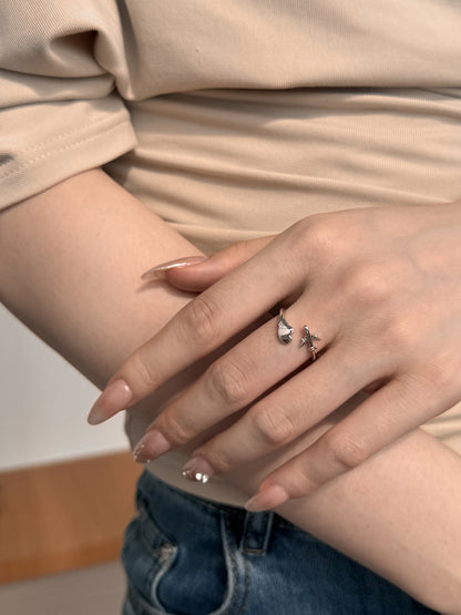 Silver-Tone Airplane Adjustable Ring