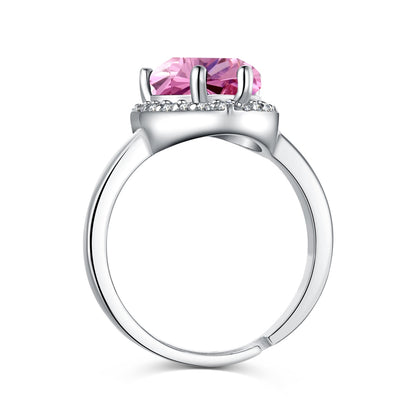 Heart-Shaped Pink Stone Ring