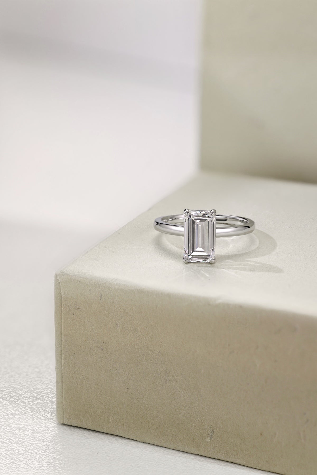 Emerald Cut Silver Ring