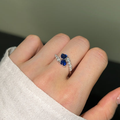 Blue Heart-shaped Gemstone Ring