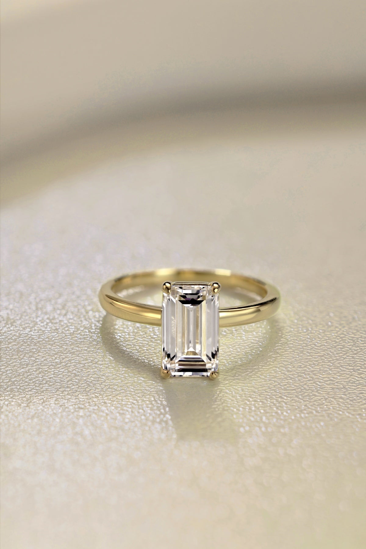 Emerald Cut Gold Ring