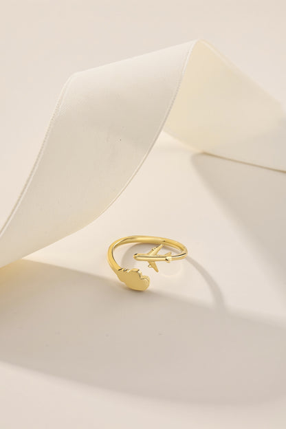 Gold-Tone Airplane Adjustable Ring