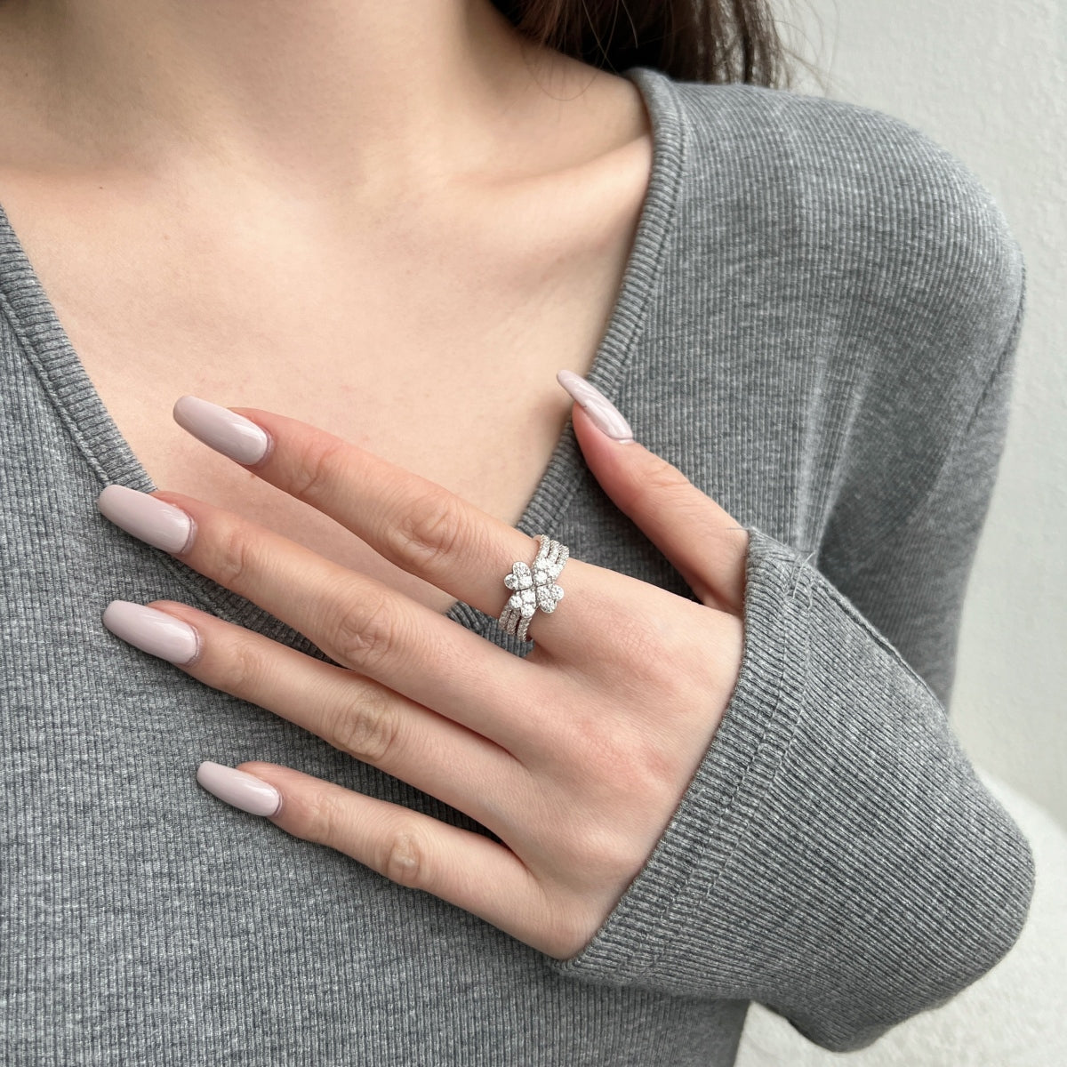 Floral Cluster Ring – Silver