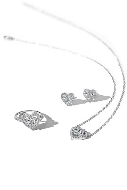 Heart-Shaped Diamond Pendant Necklace