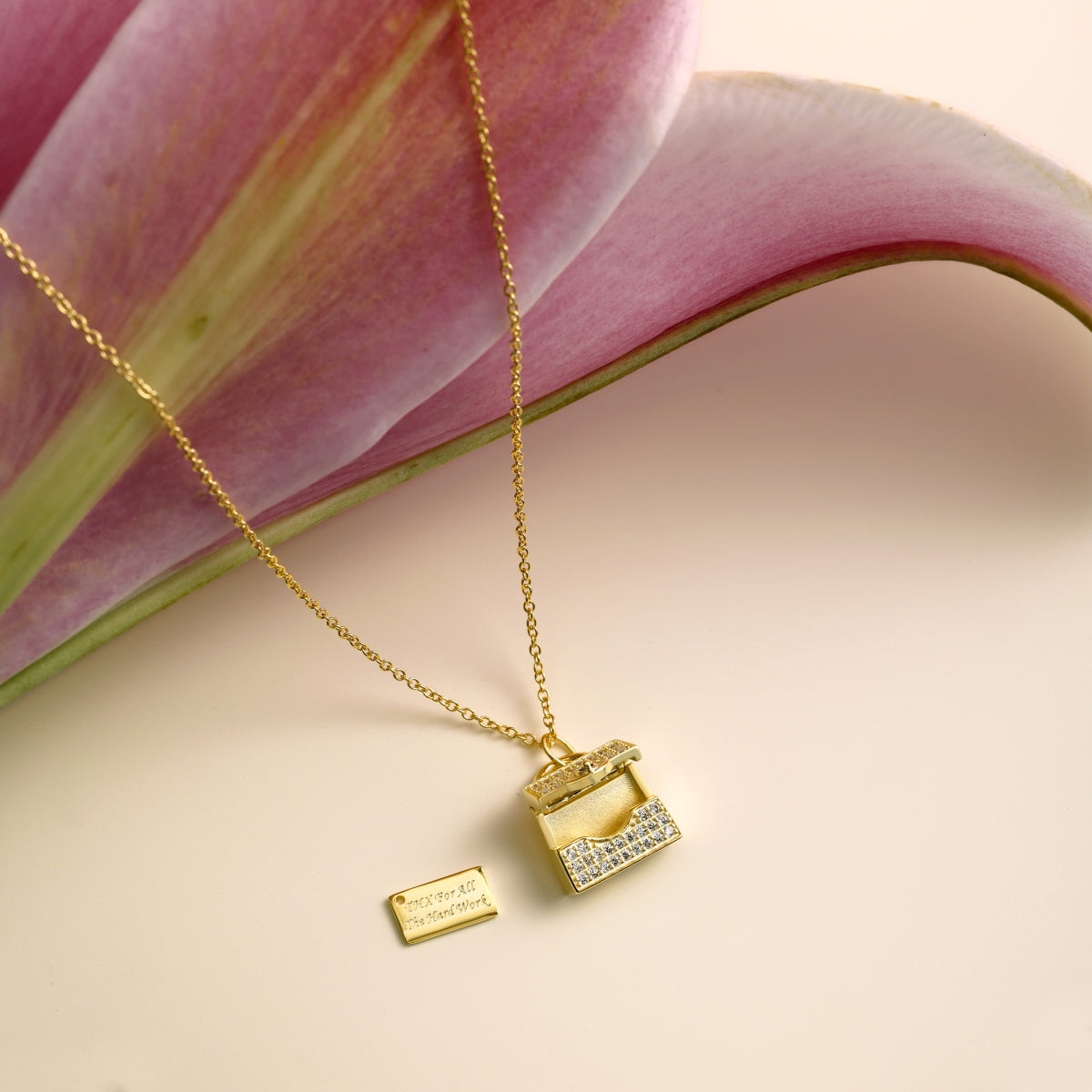 Golden Lock gemstone Necklace