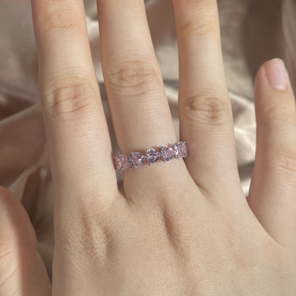 Pink Heart Eternity Ring