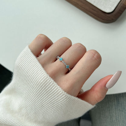 Blue Clover Eternity Ring