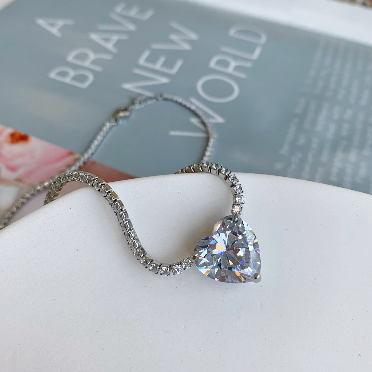 Heart-Cut Diamond Necklace