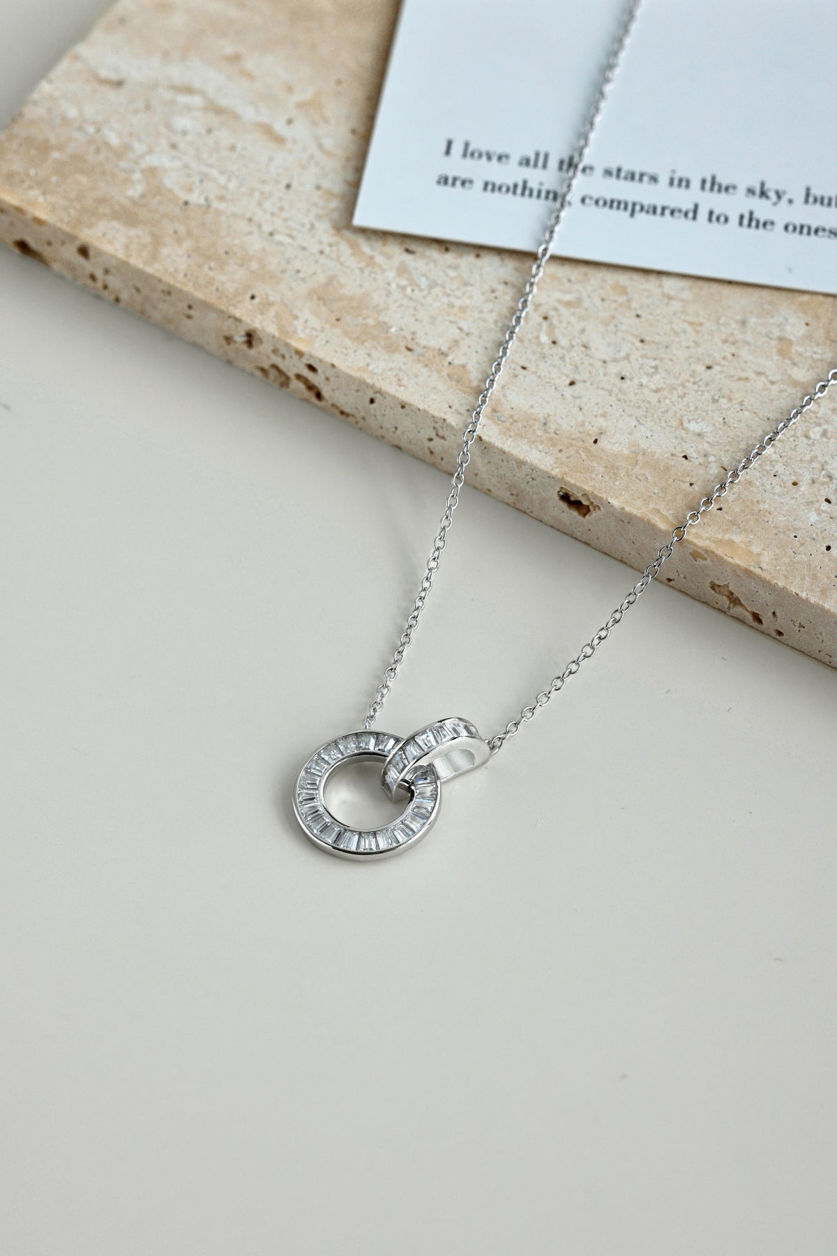 Silver Interlocking Circles Necklace