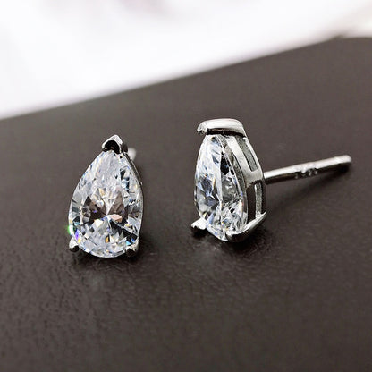 Pear-Shaped Solitaire Earrings