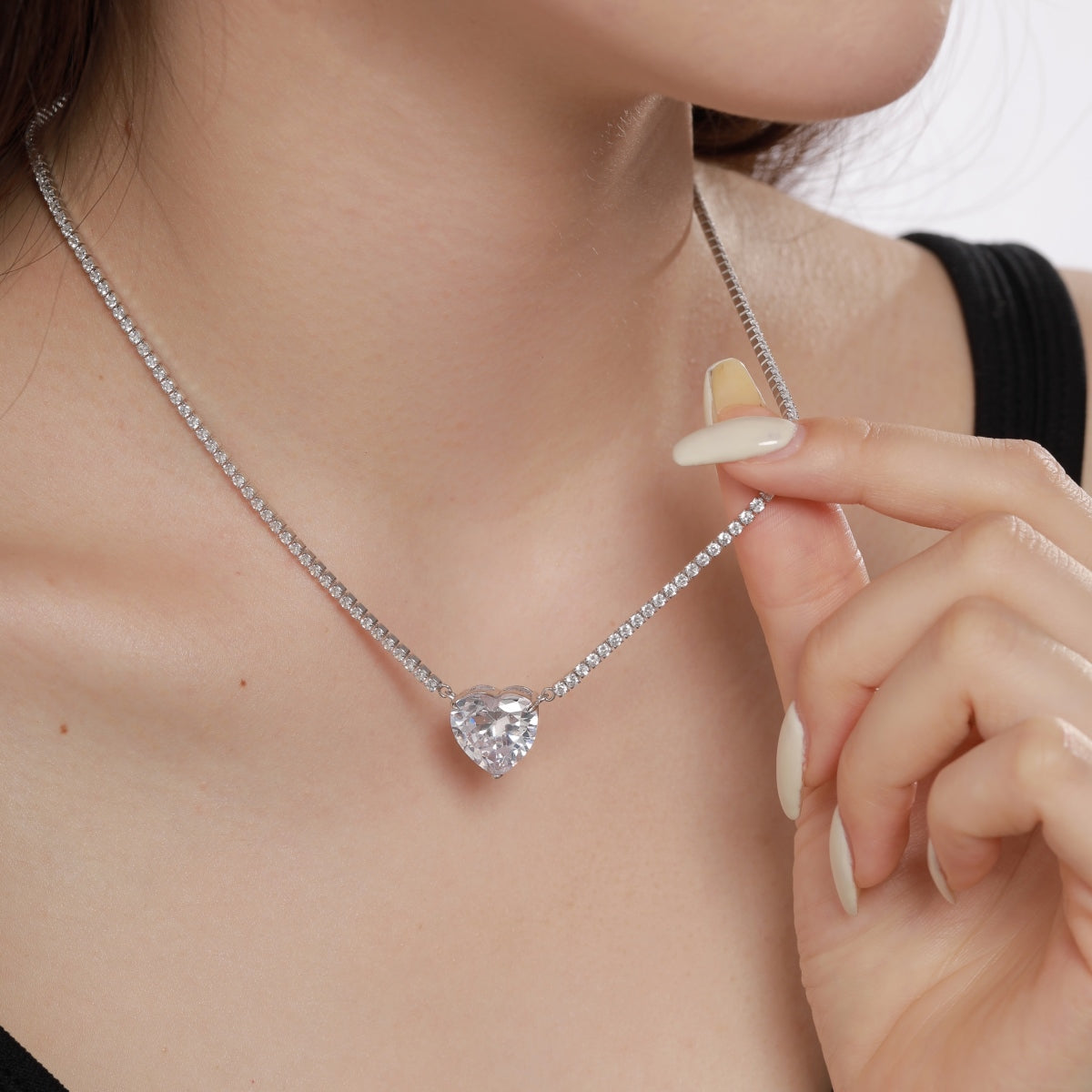 Heart-Cut Diamond Necklace