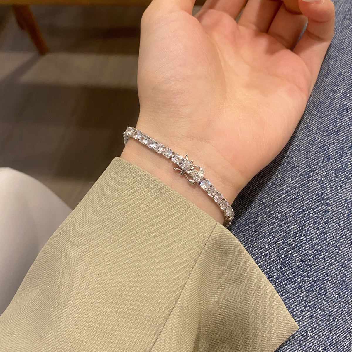 Classic Silver Tennis Bracelet