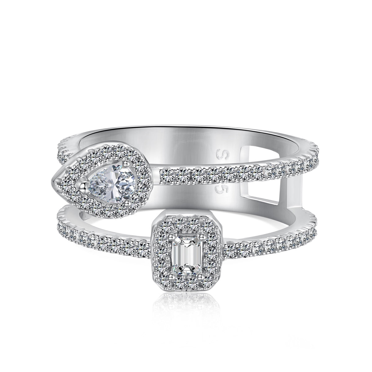 Double Halo Open-Band Ring