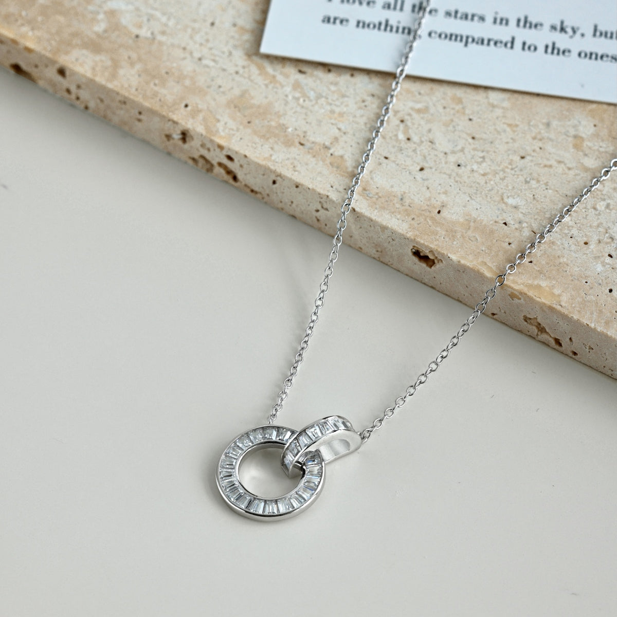 Silver Interlocking Circles Necklace